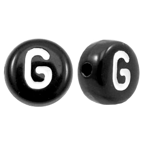 Bild: Buchstabenperle - schwarz - Buchstabe G	