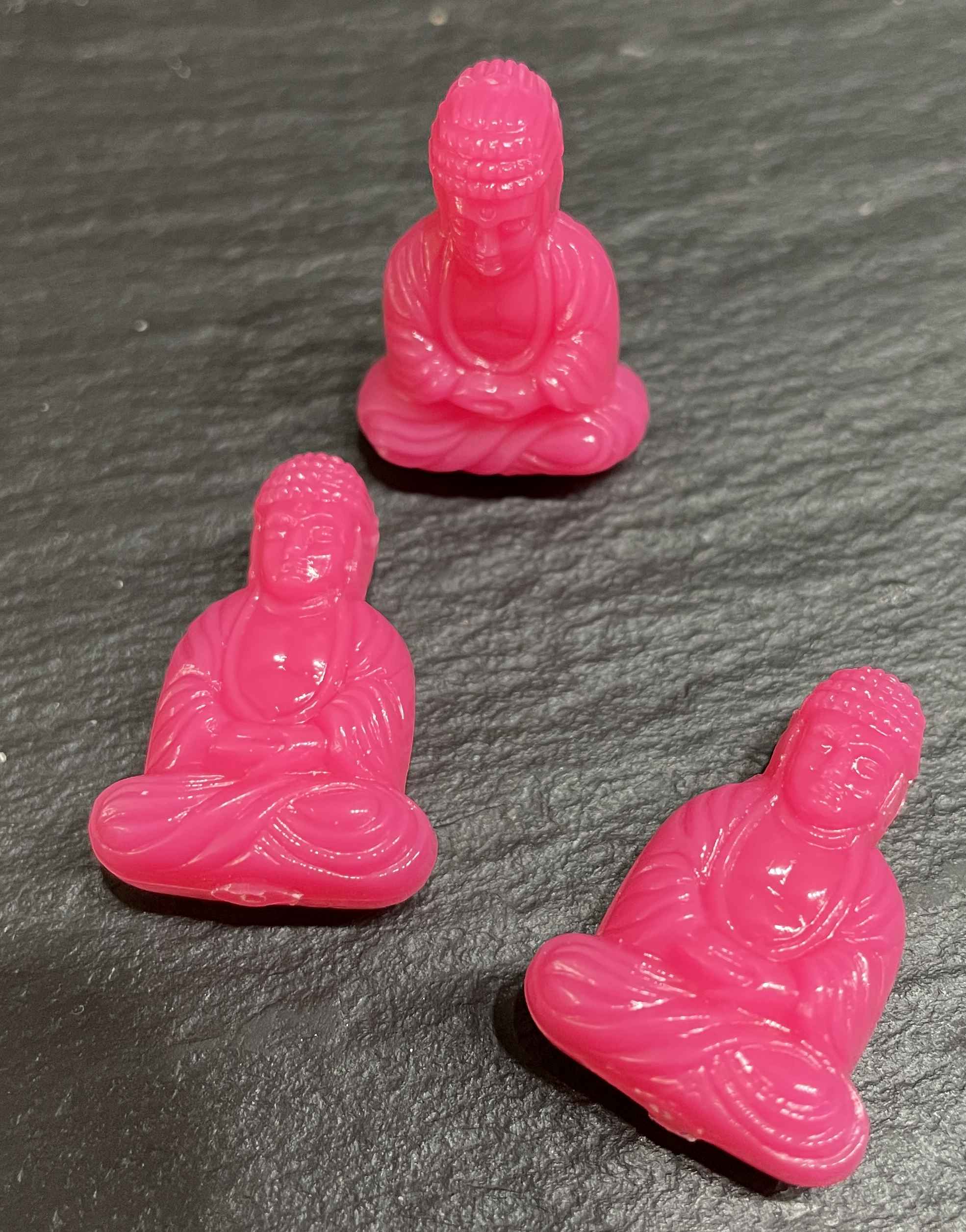 Bild: Buddha-Figur klein - Glossy Pink - 25x18mm