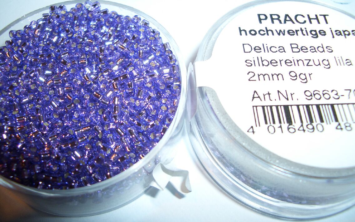 Bild: Delica Beads 2mm - Lila silverlined - 9gr