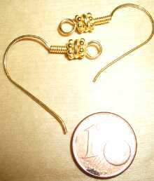 Bild: 925er Silber vergoldet - Ohrhaken mit Perle - Paar