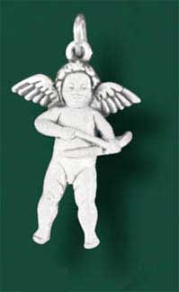 Bild: 925er Silber - Cupid mit Bogen unten - sandgestrahlt
