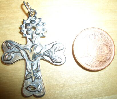 Bild: 925er-Silber - Modernes Kreuz runde Enden