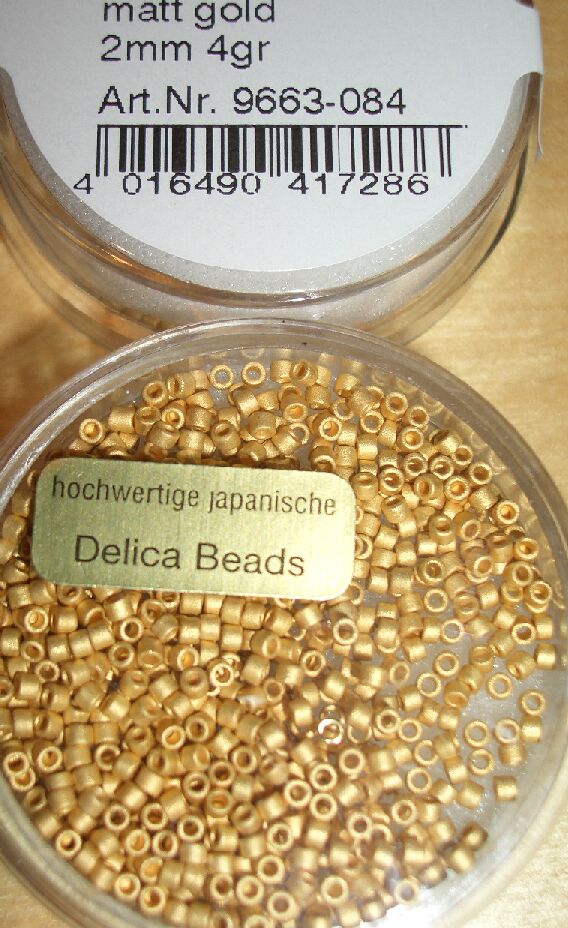 Bild: Delica Beads 2mm - matt gold - 4gr