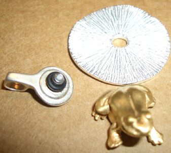 Bild: 925er Silber - RingDing - Schlaufe + Frosch + Silberscheibe Kombi 925er Silber/Silber 18ct. Verg.