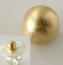 Bild: REDUZIERT : 925er Silber -Motiv für den RingDing-Ring - Silberkugel goldplattiert