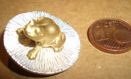 Bild: 925er Silber - RingDing - Frosch groß 15mm 18ct. vergoldet