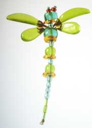Bild: SALE: POTIN  Brosche Dragon Fly - green&gold