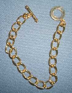 Bild: Gliederarmband mit Knebel gold - 19,5cm