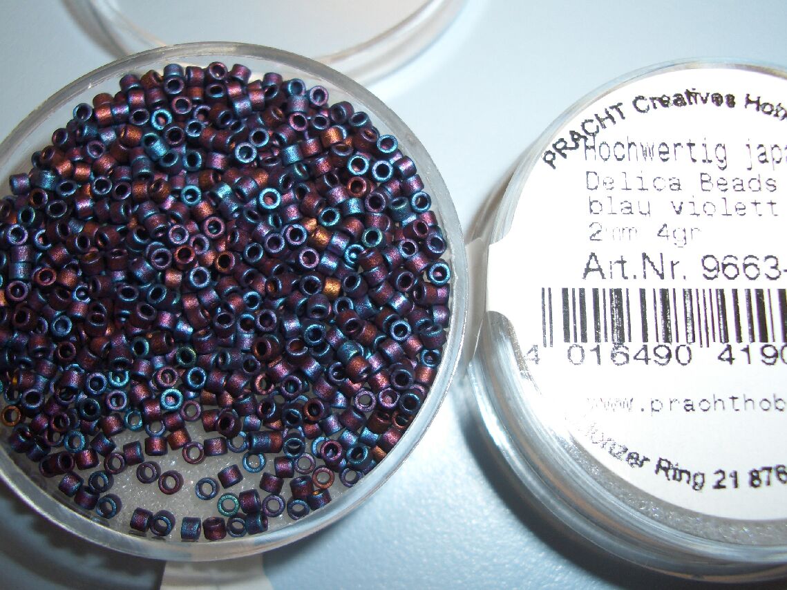 Bild: Delica Beads 2mm - Blau-Violett matt - 4gr