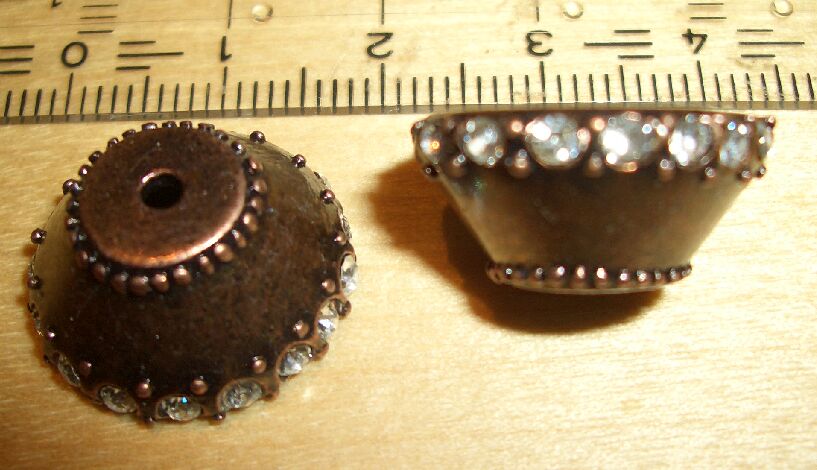 Bild: Perlkappe 'Straß'  - Kupfer - 18mm
