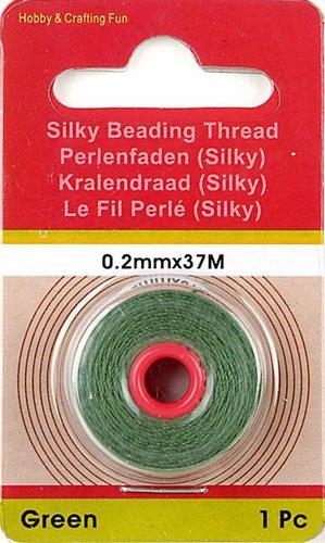 Bild: Perlenfaden Silky - Grün 0,2mm - Rolle