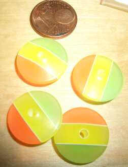 Bild: Acryl-Perle Scheibe orange-gelb-grün - 16mm