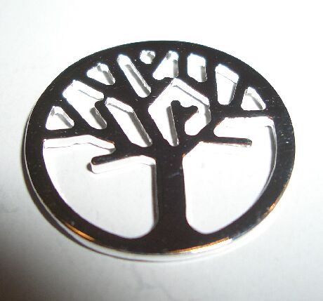 Bild: Simple Click - Scheibe 'Baum' versilbert 21mm	