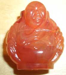 Bild: Buddha-Figur - Karneolfarben (braun) - 3x2.5cm