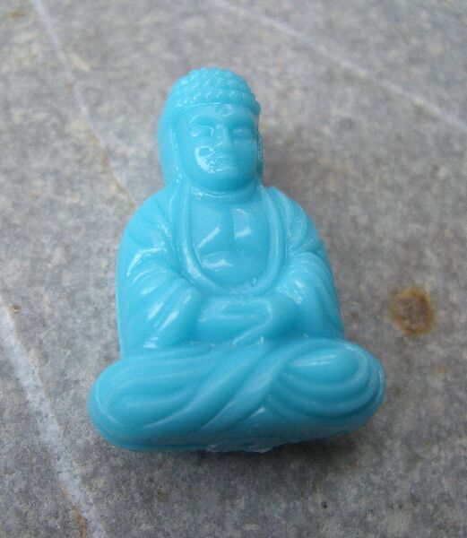 Bild: Buddha-Figur klein - Türkis uni - 25x18mm