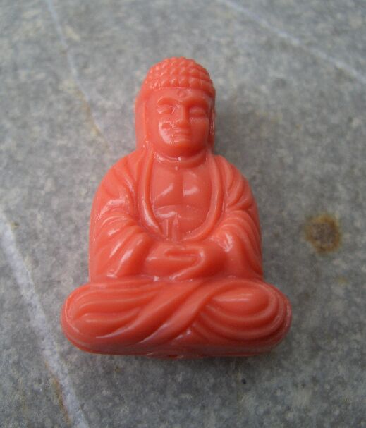 Bild: Buddha-Figur klein - Coral - 25x18mm