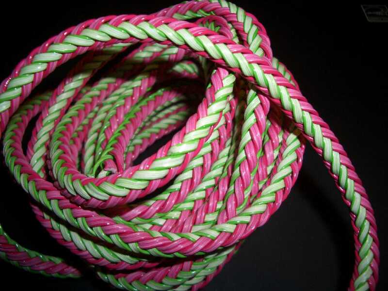 Bild: Flechtband 6mm - pink-grün - 10cm