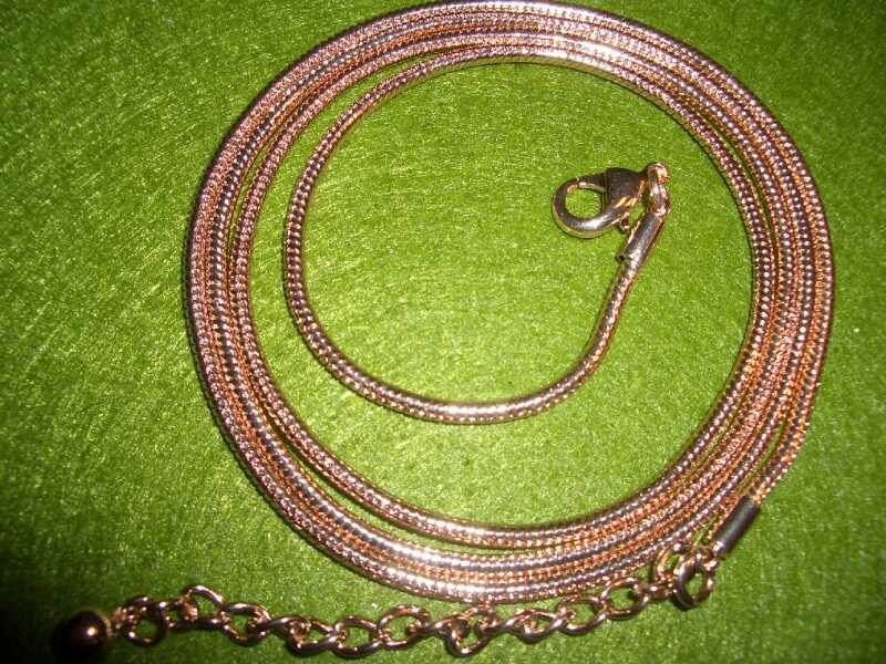Bild: Schlangenkette - rosvergoldet - 80cm