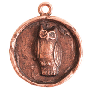 Bild: Nunn Design - Charm 'Owl'  - Antikkupfer