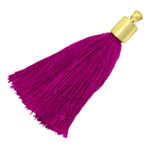 Bild: Quaste mit goldener Kappe 'Dark Fuchsia Purple' 