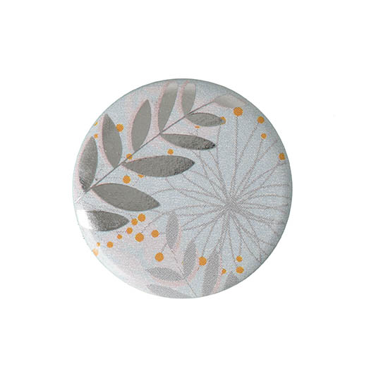Bild: Buttons made by me - Magnet 'Blätter&Blumen' grau