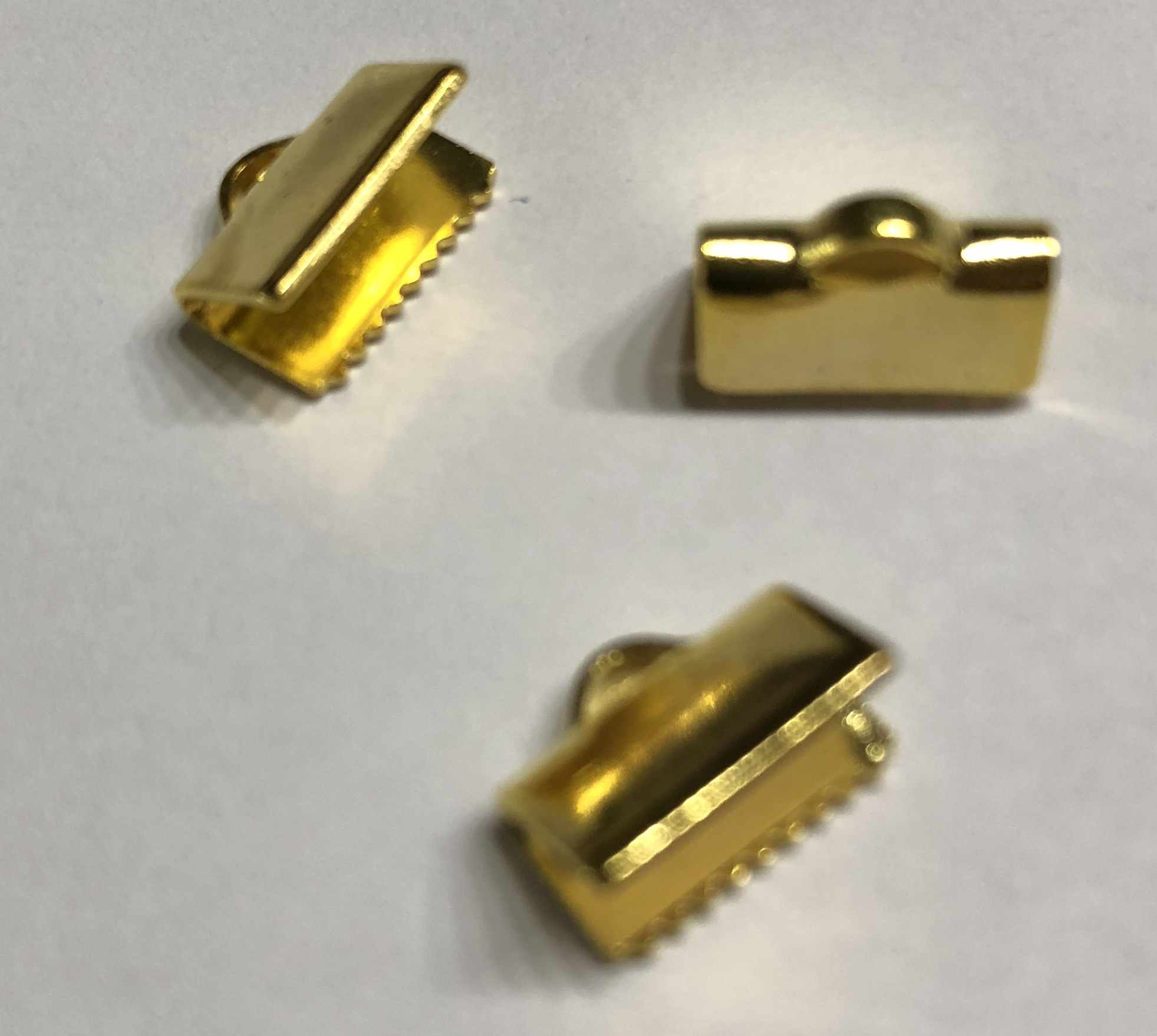 Klemmverschluss glatt - goldfarben - 10mm