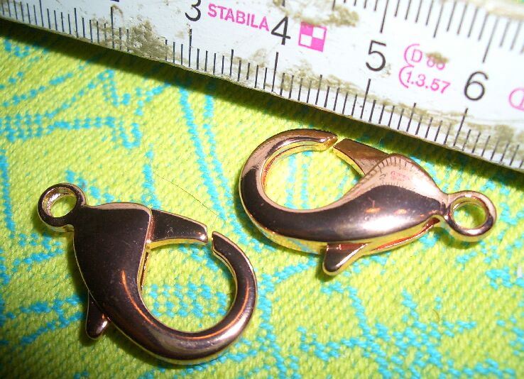 Grosser Karabiner - rotvergoldet - 27mm