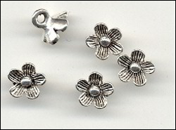 Metallbl&uuml;mchen mit &Ouml;se - antiksilber - 10mm