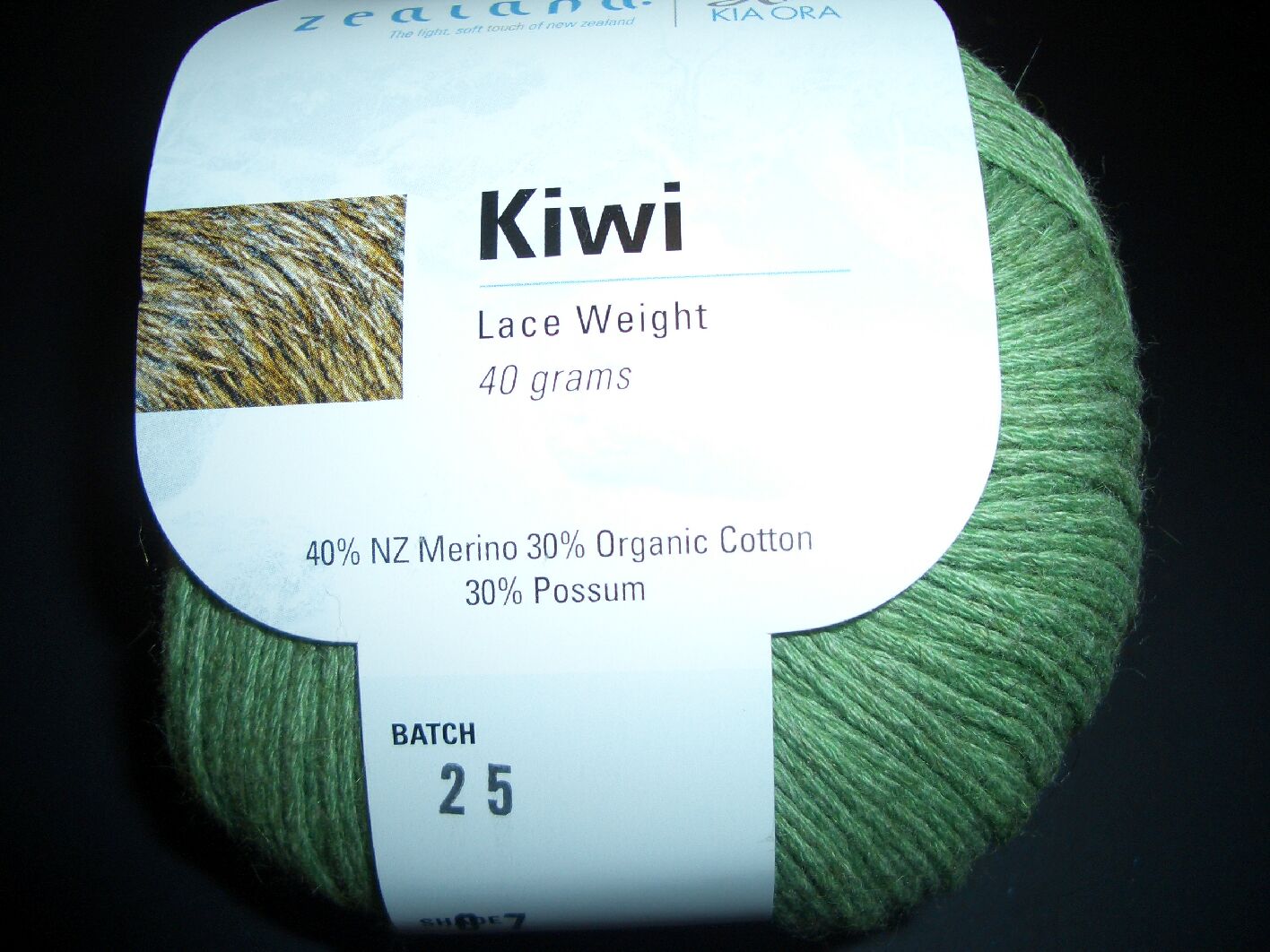 Zealana Possum-Kiwi Lace Weight-Winter Green - 13