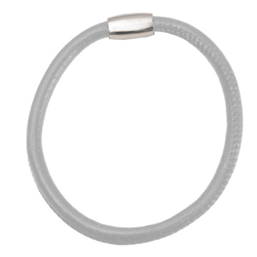 Lederarmband Softnappa 1reih.- grau - 21cm	