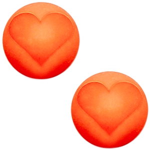 Polaris-Cabochon - Herz - matt orange - 20mm