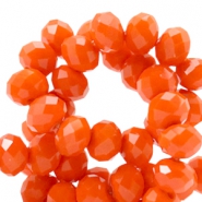 Facettierte Rondelle-Perle - Electric Orange - 8x6